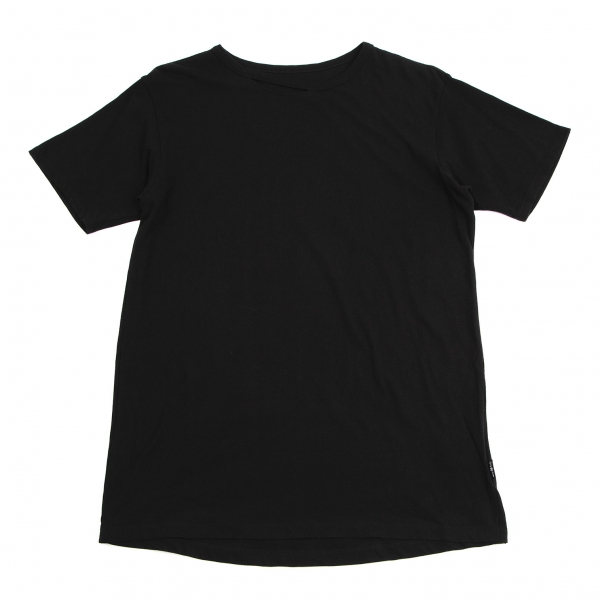 ビーヨウジヤマモトB Yohji Yamamoto コットンネックスリットデザインTシャツ 黒3