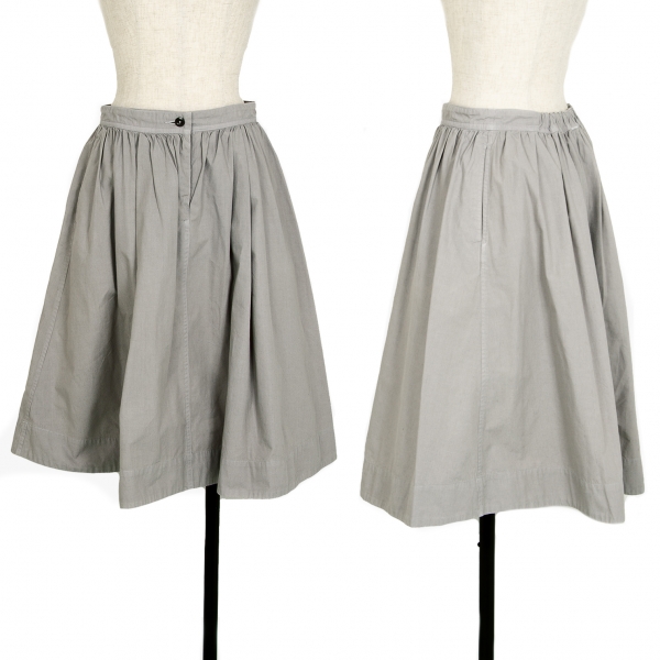  MARGARET HOWELL Cotton Linen Flare Skirt Grey 2