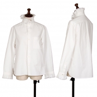  Y's Fringe Collar Cuff Design Long Sleeve Shirt White 2