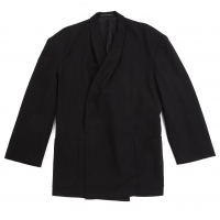  Yohji Yamamoto POUR HOMME Wool Drape Shawl Collar Jacket Black M