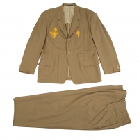  Yohji Yamamoto POUR HOMME Pacth Wool Gaba Jacket & Pants Brown M