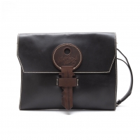  Vivienne Westwood Key Motif Flap shoulder Bag Black 