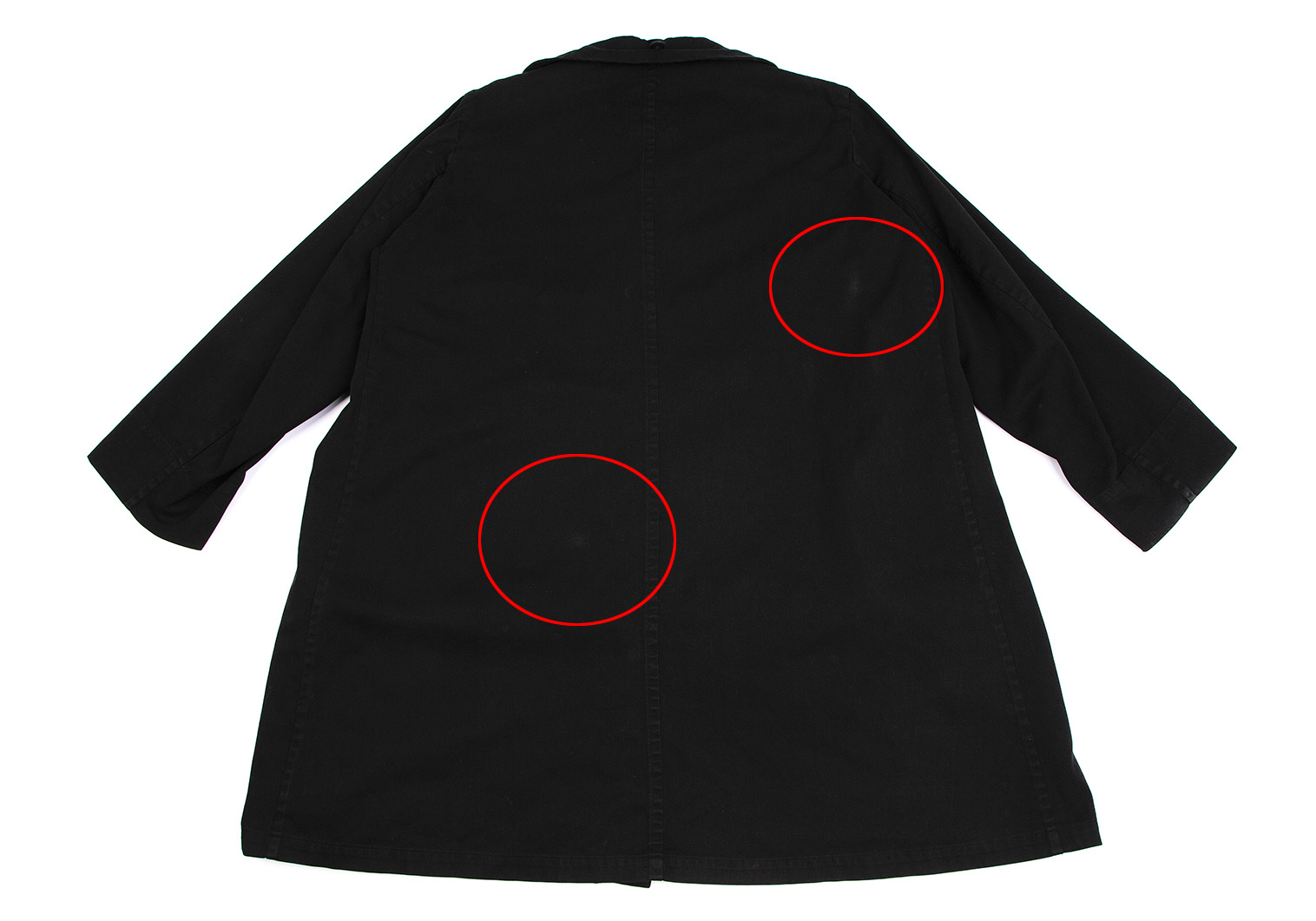 ワイズY's コットン製品染めステンカラーコート 黒3