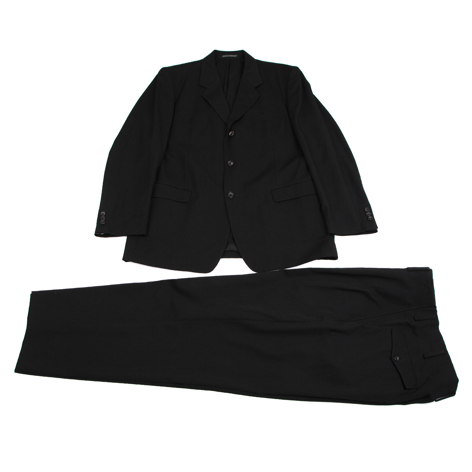 yohji yamamoto 3B スーツ　セットアップ　ブラック　ウール　黒
