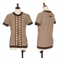  Jean Paul GAULTIER FEMME Check Short Sleeve Knit Top (Jumper) Multi-Color 40