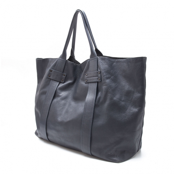STEPHANE VERDINO Leather Tote Bag Navy | PLAYFUL