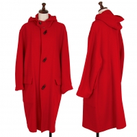  Yohji Yamamoto IMPERMEABLE Wool Duffle Coat Red 38M