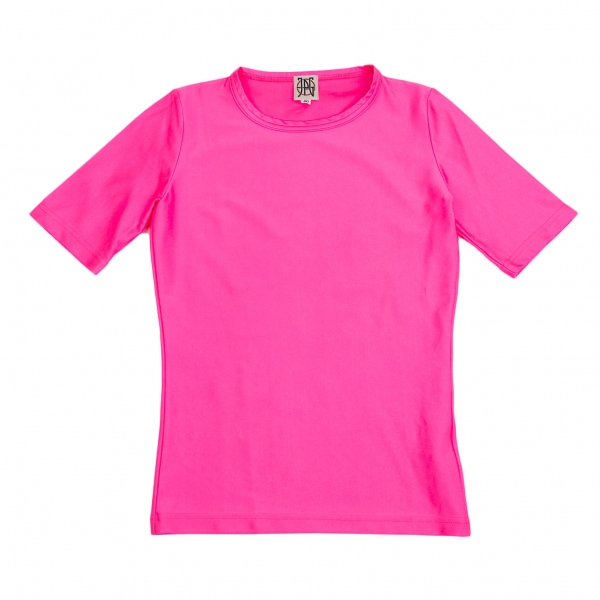 ジャンポールゴルチエJean Paul GAULTIER PARIS ポリストレッチカラーTシャツ 蛍光ピンク40