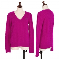  POLO RALPH LAUREN Pony Embroidery Wool Knit Sweater (Jumper) Purple S
