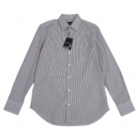  EMPORIO ARMANI Stretch Cotton Stripe Shirt White,Grey 39