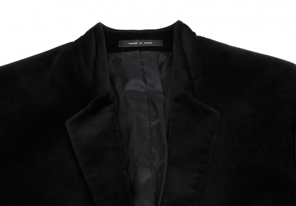 Emporio Armani - Single-Breasted Jacket in Velvet, 100% Cotton, Black, Size: 56R
