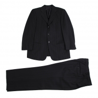  ARMANI COLLEZIONI Shadow Stripe Wool Silk Jacket & Pants Black 50