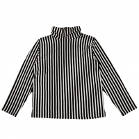  Yohji Yamamoto POUR HOMME Flocky Striped Turtle Neck T Shirt White,Black M