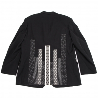  Yohji Yamamoto POUR HOMME Japanese fabric Paste Wool Jacket Black S