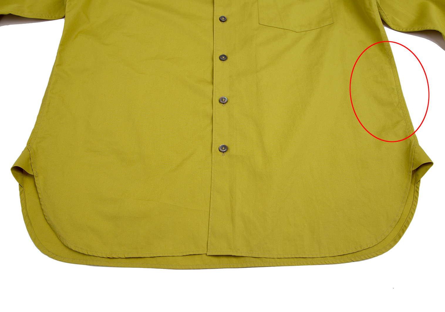マーガレットハウエルMARGARET HOWELL コットン胸ポケットシャツ 黄緑M