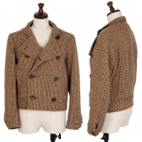  tricot COMME des GARCONS Plaids Tweed Short Jacket Beige S