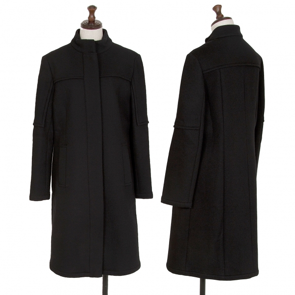 gigli Wool Stand-collar Zipper Coat Black 38(M) | PLAYFUL