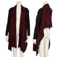  DIESEL Wool Blend Spotted Drape Knit Cardigan Red,Black XS