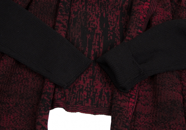 DIESEL Wool Blend Spotted Drape Knit Cardigan Red,Black XS | PLAYFUL
