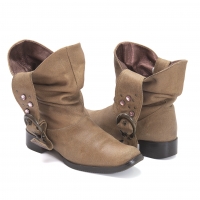  AU BANNISTER Leather belted design boots Beige 36