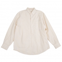  Papas Cotton Stripe Button Down Long Sleeve Shirt White,Yellow 48M