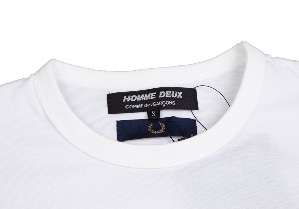 COMME des GARCONS HOMME DEUX ×FRED PERRY Printed T-shirt White S 