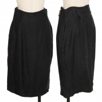  Y's Linen Shadow Biased Stripe Skirt Black S-M