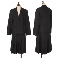  Mademoiselle NON NON Stretch Wool Jacket & Skirt Navy 40L