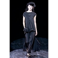  Yohji Yamamoto FEMME Silk Back Long Sleeveless Jacket Black 1