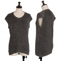  Y's Linen Nylon Knit Vest (Waistcoat) Grey 3
