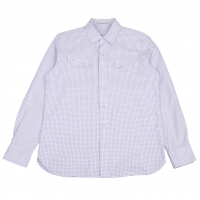  Papas plus Check Long Sleeve Shirt White,Purple M