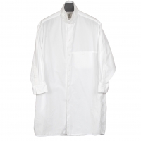  B Yohji Yamamoto Switching Front Long Shirt White 1