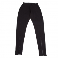  Y's Hem Zipper Cotton Polyester Knit Leggings (Trousers) Black 2