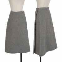  JURGEN LEHL Wool Floral Print Lining Wrap Skirt Grey 11