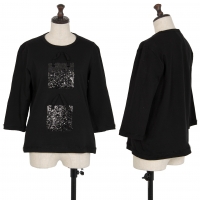  tao COMME des GARCONS Bag Pattern Sequin 3/4 Sleeve T Shirt Black S
