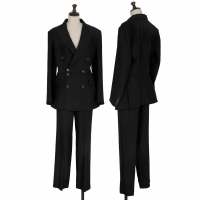  Jean-Paul GAULTIER FEMME Stripe Cut-off Separate Design Jacket & Pants Black 40