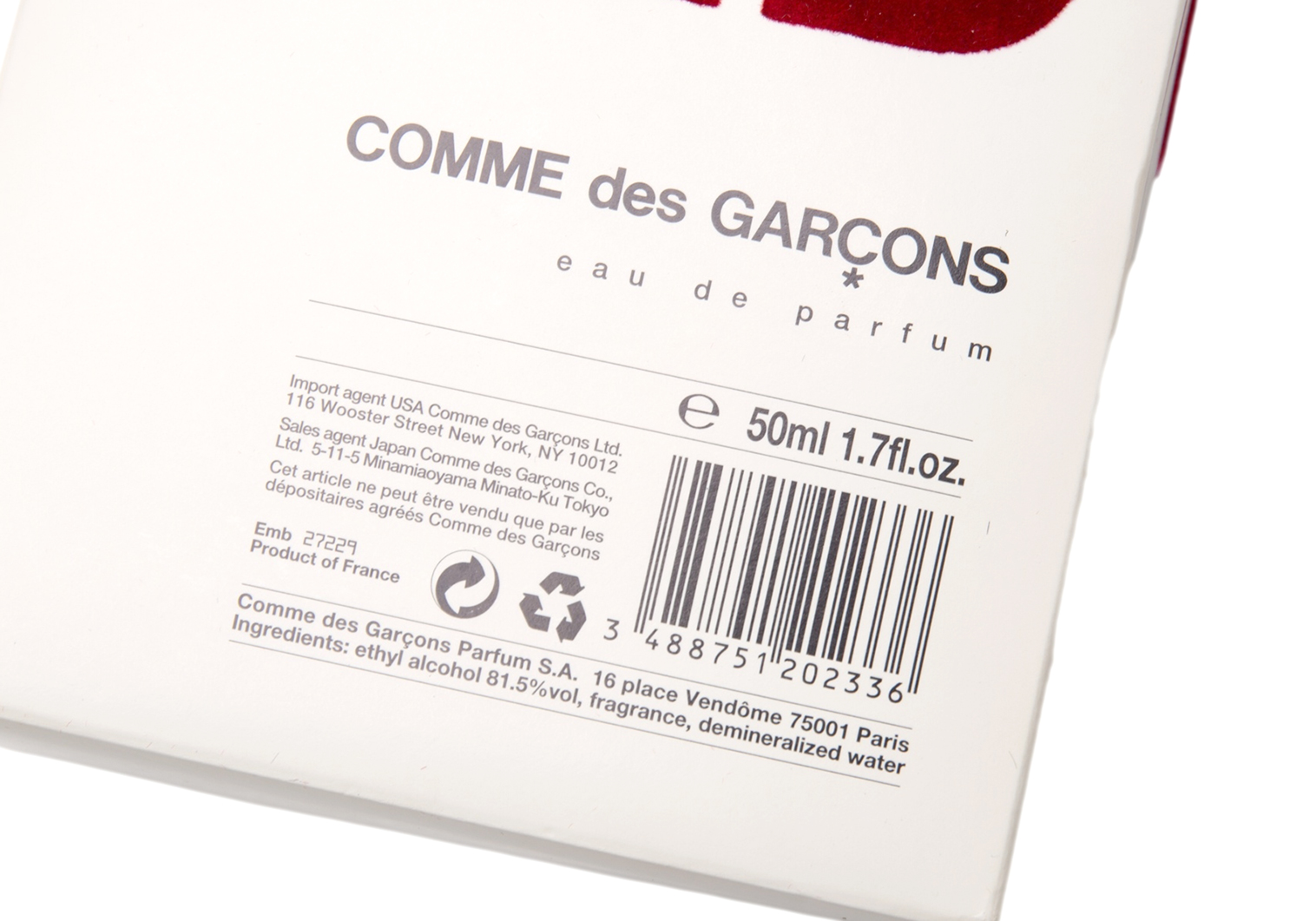 コムデギャルソン パルファムCOMME des GARCONS PARFUMS RED VELVET ...