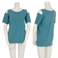  ISSEY MIYAKE A-POC Shoulder Slit Stretch T Shirt Blue 2