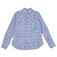  agnes b. homme Floral Printed Long Sleeve Shirt Blue,White 38