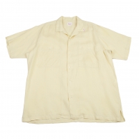  Papas Linen Open Collar Short Sleeve Shirt Yellow L