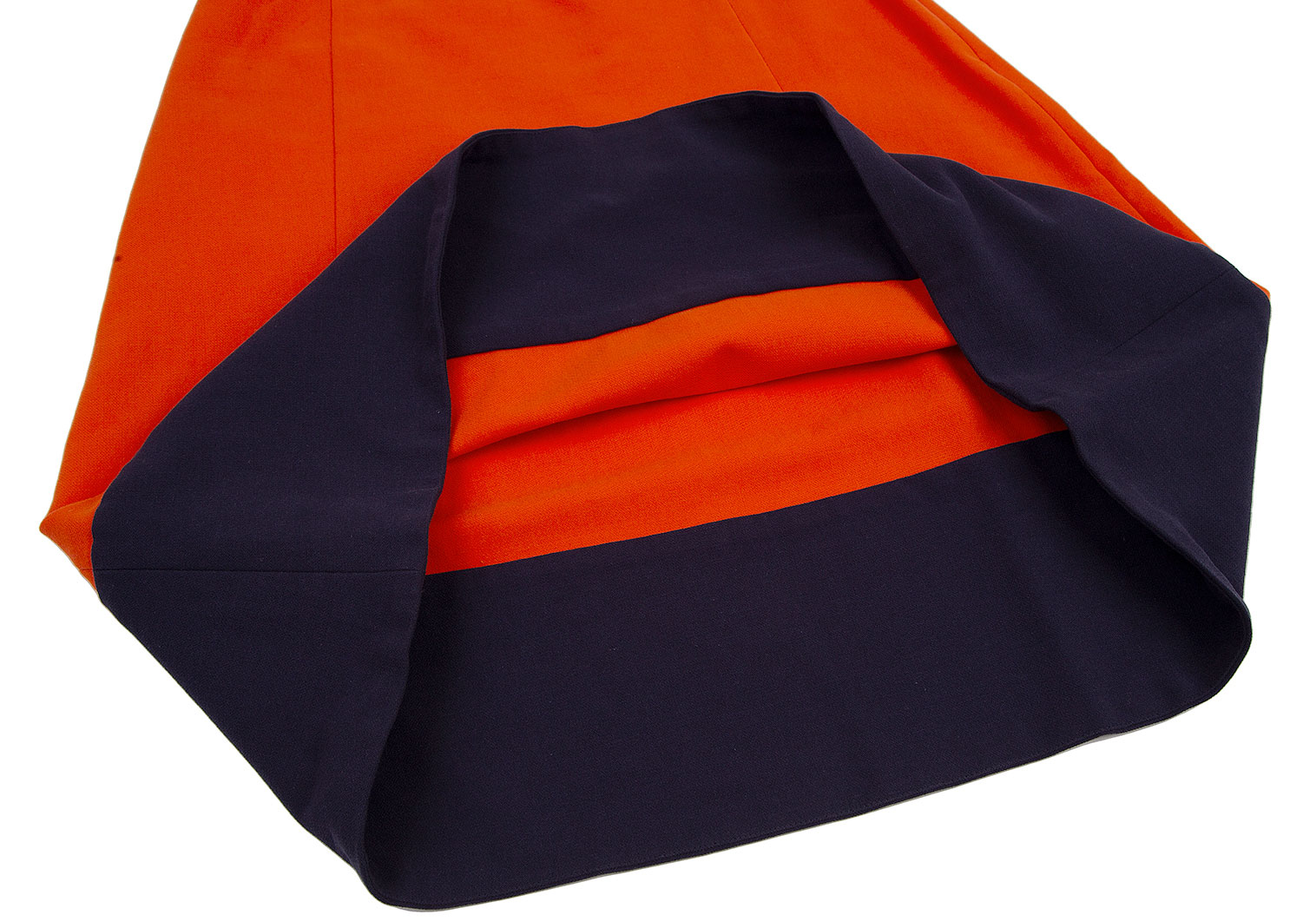 マルニMARNI バイカラー切替台形スカート オレンジ紺40