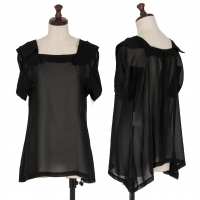  COMME des GARCONS Chiffon Round Collar Short Sleeve Shirt Black S