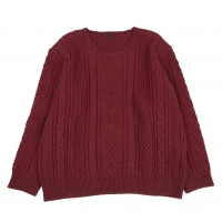 Papas Silk Cashmere Blend Wool Fisherman Knit Sweater (Jumper) Red 50L