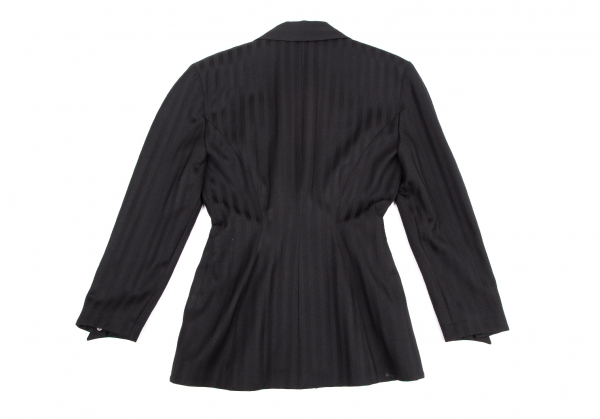 Thierry Mugler Stripe Wool Jacket Black 7AR