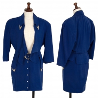  Thierry Mugler Metal decoration Jacket & Skirt Blue 7AR/60-88
