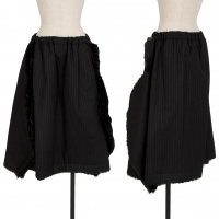  COMME des GARCONS Frill Cutoff Stripe 2D Skirt Black S