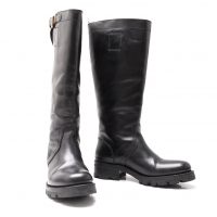  JIL SANDER Leather Long Boots Black 35 1/2