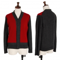  COMME des GARCONS Inside out Switching Knit Cardigan Charcoal XS-S