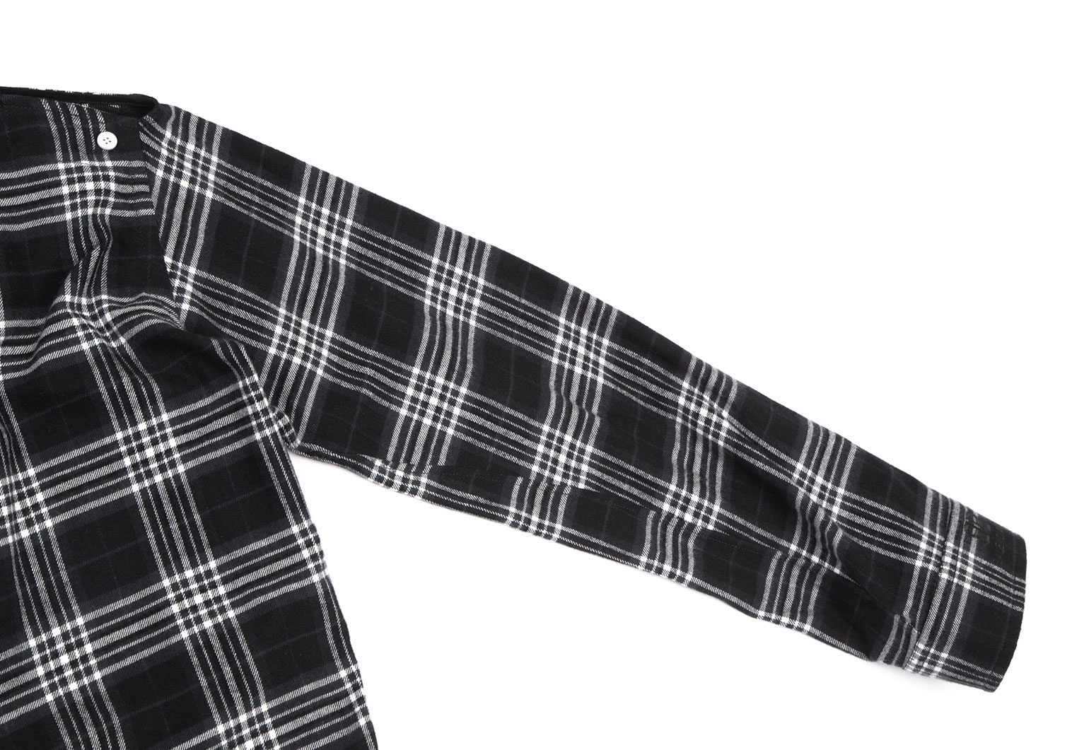 バレンシアガBALENCIAGA チェックシャツ巻きデザインラップスカート 黒