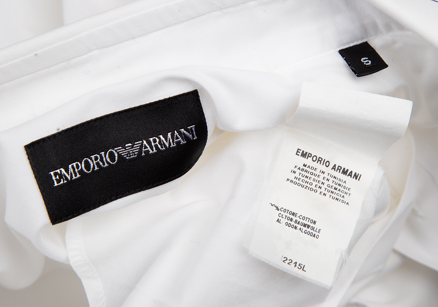エンポリオアルマーニEMPORIO ARMANI 襟ラインテープデザインシャツ 白S